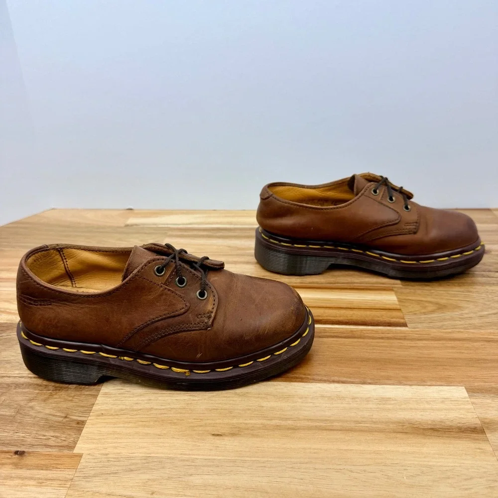 Dr Martens Vintage Oxford Kids Brown Leather Shoes Size 12